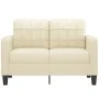 Sofá de 2 plazas de cuero sintético color crema 120 cm de vidaXL, Sofás - Ref: Foro24-359113, Precio: 199,35 €, Descuento: %