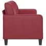 Sofá de 3 plazas de cuero sintético rojo vino 180 cm de vidaXL, Sofás - Ref: Foro24-359125, Precio: 257,83 €, Descuento: %