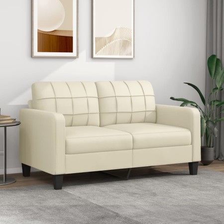 Sofá de 2 plazas de cuero sintético color crema 140 cm de vidaXL, Sofás - Ref: Foro24-359118, Precio: 211,54 €, Descuento: %