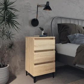 Sonoma oak nightstand and metal legs 40x35x69 cm by vidaXL, Nightstands - Ref: Foro24-805911, Price: 64,09 €, Discount: %