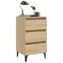 Mesita de noche y patas de metal roble Sonoma 40x35x69 cm de vidaXL, Mesitas de noche - Ref: Foro24-805911, Precio: 64,09 €, ...