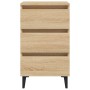 Mesita de noche y patas de metal roble Sonoma 40x35x69 cm de vidaXL, Mesitas de noche - Ref: Foro24-805911, Precio: 65,17 €, ...