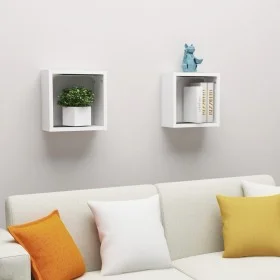 Estantes cubo de pared 2 unidades blanco 30x15x30 cm de vidaXL, Estantes y estanterías - Ref: Foro24-806998, Precio: 28,60 €,...
