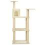Rascador para gatos con postes de sisal color crema 118,5 cm de vidaXL, Mobiliario para gatos - Ref: Foro24-171427, Precio: 4...