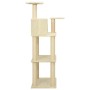 Rascador para gatos con postes de sisal color crema 118,5 cm de vidaXL, Mobiliario para gatos - Ref: Foro24-171427, Precio: 4...