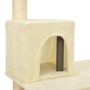 Rascador para gatos con postes de sisal color crema 118,5 cm de vidaXL, Mobiliario para gatos - Ref: Foro24-171427, Precio: 4...
