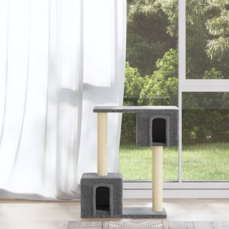 Rascador para gatos con postes de sisal 60 cm gris claro de vidaXL, Mobiliario para gatos - Ref: Foro24-171431, Precio: 28,51...