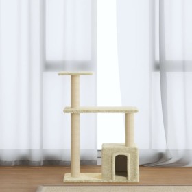Rascador para gatos con postes de sisal crema 70 cm de vidaXL, Mobiliario para gatos - Ref: Foro24-171433, Precio: 30,84 €, D...