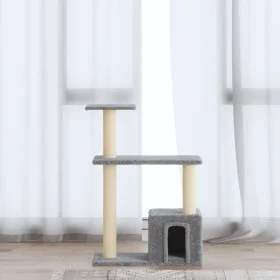 Rascador para gatos con postes de sisal gris claro 70 cm de vidaXL, Mobiliario para gatos - Ref: Foro24-171434, Precio: 28,31...
