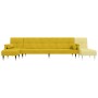 Sofá cama en forma de L terciopelo amarillo 271x140x70 cm en Sofás | Comprar online en Foru.es