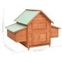 Gallinero de madera maciza de abeto rojo 152x96x110 cm de vidaXL, Jaulas y habitáculos para animales pequeños - Ref: Foro24-1...