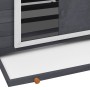 Gallinero madera maciza de abeto gris y blanco 152x96x110 cm de vidaXL, Jaulas y habitáculos para animales pequeños - Ref: Fo...