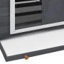 Gallinero madera maciza de abeto gris y blanco 152x96x110 cm de vidaXL, Jaulas y habitáculos para animales pequeños - Ref: Fo...