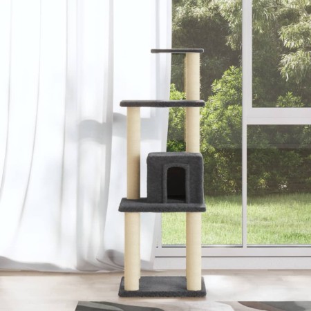 Rascador para gatos con postes de sisal gris oscuro 105 cm de vidaXL, Mobiliario para gatos - Ref: Foro24-171468, Precio: 47,...