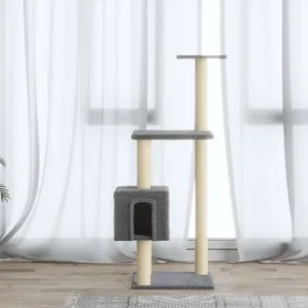 Rascador para gatos con postes de sisal gris claro 104 cm de vidaXL, Mobiliario para gatos - Ref: Foro24-171470, Precio: 44,0...
