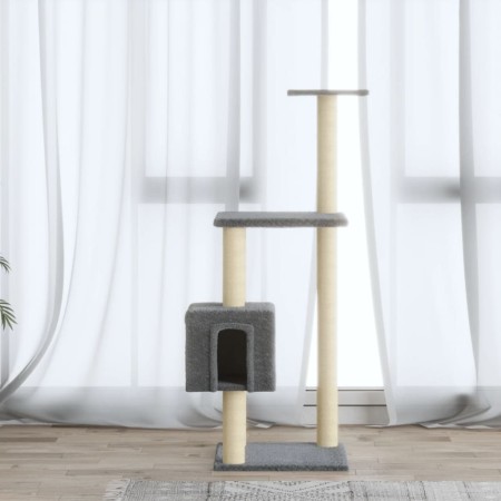 Rascador para gatos con postes de sisal gris claro 104 cm de vidaXL, Mobiliario para gatos - Ref: Foro24-171470, Precio: 47,6...