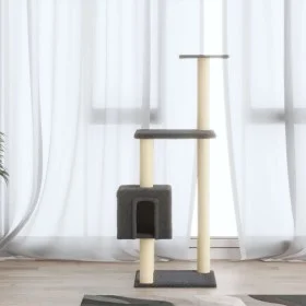 Rascador para gatos con postes de sisal gris oscuro 104 cm de vidaXL, Mobiliario para gatos - Ref: Foro24-171471, Precio: 44,...