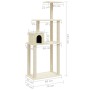 Rascador para gatos con postes de sisal crema 147 cm de vidaXL, Mobiliario para gatos - Ref: Foro24-171476, Precio: 51,65 €, ...