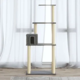 Cat scratching post with light gray sisal posts 147 cm by vidaXL, Cat furniture - Ref: Foro24-171477, Price: 42,27 €, Discoun...