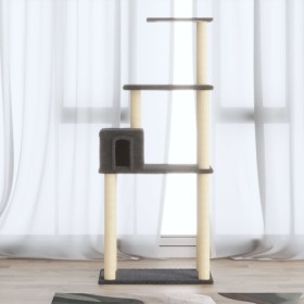 Rascador para gatos con postes de sisal gris oscuro 147 cm de vidaXL, Mobiliario para gatos - Ref: Foro24-171478, Precio: 53,...