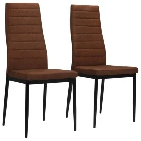 Sillas de comedor giratorias 2 unidades tela marrón de vidaXL, Sillas de comedor - Ref: Foro24-246183, Precio: 83,49 €, Descu...