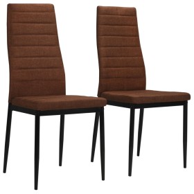 Sillas de comedor giratorias 2 unidades tela marrón de vidaXL, Sillas de comedor - Ref: Foro24-246183, Precio: 85,11 €, Descu...