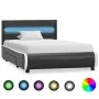 Estructura cama y LED cuero sintético gris antracita 90x200 cm de vidaXL, Camas y somieres - Ref: Foro24-284978, Precio: 268,...
