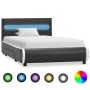 Estructura cama y LED cuero sintético gris antracita 90x200 cm de vidaXL, Camas y somieres - Ref: Foro24-284978, Precio: 272,...
