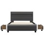 Estructura cama y LED cuero sintético gris antracita 90x200 cm de vidaXL, Camas y somieres - Ref: Foro24-284978, Precio: 272,...
