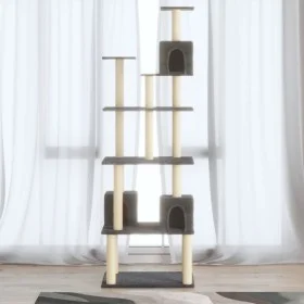 Rascador para gatos con postes de sisal gris oscuro 188 cm de vidaXL, Mobiliario para gatos - Ref: Foro24-171490, Precio: 89,...