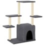 Rascador para gatos con postes de sisal gris oscuro 97,5 cm de vidaXL, Mobiliario para gatos - Ref: Foro24-172051, Precio: 41...