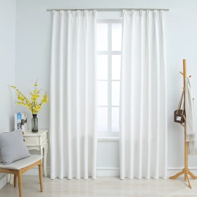 Cortinas opacas con ganchos 2 piezas blanco crudo 140x245 cm de vidaXL, Cortinas y visillos - Ref: Foro24-134487, Precio: 36,...