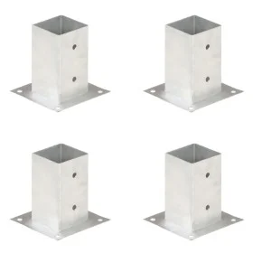 Anchors for posts 4 units galvanized metal 81 mm by vidaXL, fence posts - Ref: Foro24-145448, Price: 34,51 €, Discount: %