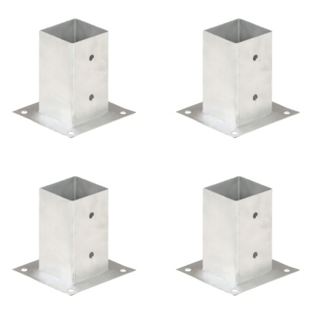 Anclajes para postes 4 unidades metal galvanizado 81 mm de vidaXL, Postes de cerca - Ref: Foro24-145448, Precio: 32,44 €, Des...
