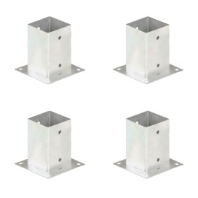 Anclajes para postes 4 unidades metal galvanizados 91 mm de vidaXL, Postes de cerca - Ref: Foro24-145449, Precio: 29,45 €, De...