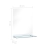 Espejo de pared con estante de vidrio templado 30x50 cm de vidaXL, Espejos - Ref: Foro24-249435, Precio: 24,44 €, Descuento: %