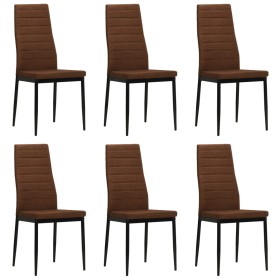 Sillas de comedor 6 unidades tela marrón de vidaXL, Sillas de comedor - Ref: Foro24-275334, Precio: 244,83 €, Descuento: %