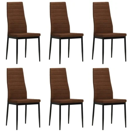 Sillas de comedor 6 unidades tela marrón de vidaXL, Sillas de comedor - Ref: Foro24-275334, Precio: 239,76 €, Descuento: %
