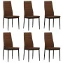 Sillas de comedor 6 unidades tela marrón de vidaXL, Sillas de comedor - Ref: Foro24-275334, Precio: 239,76 €, Descuento: %
