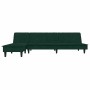 Sofá cama en forma de L terciopelo verde oscuro 255x140x70 cm en Sofás | Comprar online en Foru.es