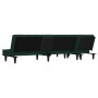 Sofá cama en forma de L terciopelo verde oscuro 255x140x70 cm en Sofás | Comprar online en Foru.es
