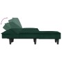 Sofá cama en forma de L terciopelo verde oscuro 255x140x70 cm en Sofás | Comprar online en Foru.es