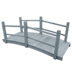 Puente de jardín madera maciza de abeto gris 140x60x56 cm de vidaXL, Puentes de jardín - Ref: Foro24-310040, Precio: 175,14 €...