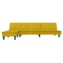 Sofá cama en forma de L terciopelo amarillo 255x140x70 cm en Sofás | Comprar online en Foru.es