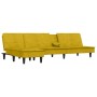 Sofá cama en forma de L terciopelo amarillo 255x140x70 cm en Sofás | Comprar online en Foru.es