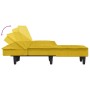 Sofá cama en forma de L terciopelo amarillo 255x140x70 cm en Sofás | Comprar online en Foru.es
