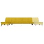 Sofá cama en forma de L terciopelo amarillo 255x140x70 cm en Sofás | Comprar online en Foru.es