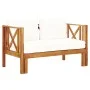 Banco de jardín 2 plazas con cojines madera maciza acacia 122cm de vidaXL, Bancos de jardín - Ref: Foro24-310307, Precio: 268...