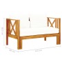 Banco de jardín 2 plazas con cojines madera maciza acacia 122cm de vidaXL, Bancos de jardín - Ref: Foro24-310307, Precio: 289...