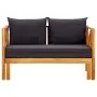 Banco jardín 2 plazas con cojines madera maciza acacia 122 cm de vidaXL, Bancos de jardín - Ref: Foro24-310308, Precio: 269,6...